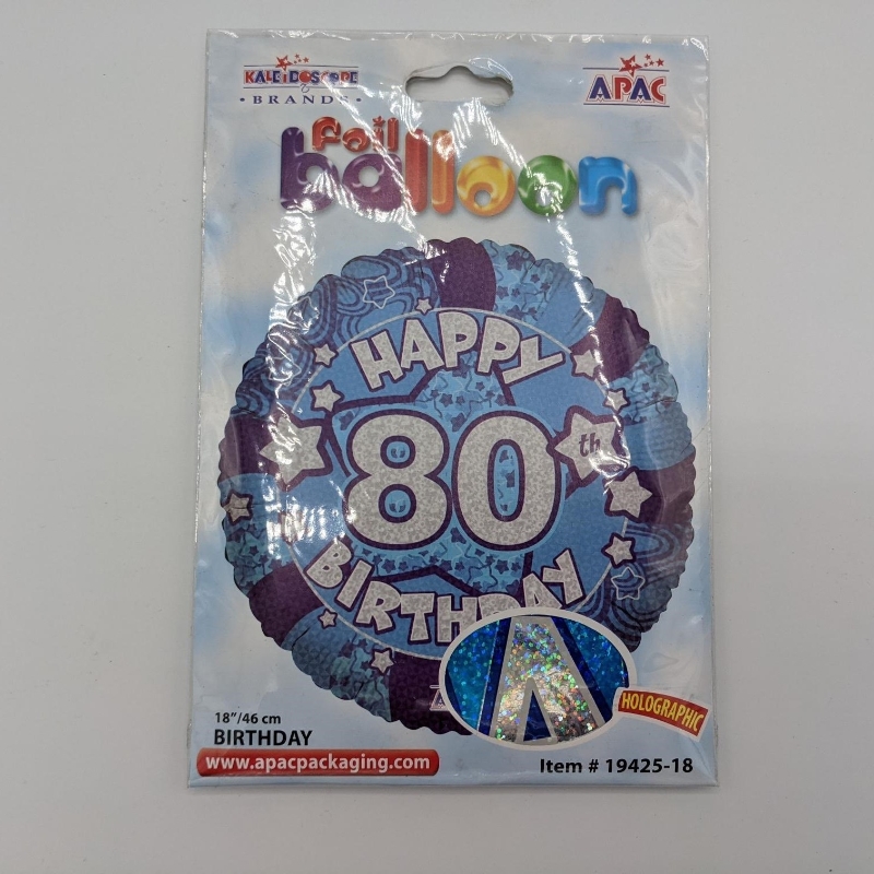 Happy 80th Birthday (blue) Balloon buy online or call