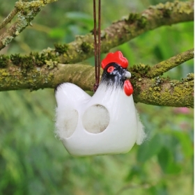 Cluckie Hanging Ceramic Hen With Nesting Wool